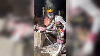 Sicko Eats Burnt Human Flesh At Cremation Ground During Tantric Ritual