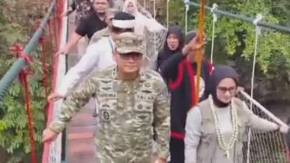 Hanging Bridge Collapses During Inauguration In Indonesia