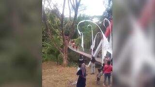 Hanging Bridge Collapses During Inauguration In Indonesia