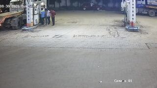 Teen Driver Hits Four At The Gas Station In India