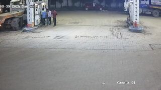 Teen Driver Hits Four At The Gas Station In India
