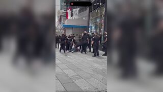 Woman Who Stabbed Two People In New York Killed By Police In Times Square (3 Angles)