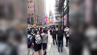 Woman Who Stabbed Two People In New York Killed By Police In Times Square (3 Angles)