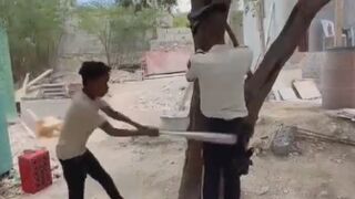 Police Officer Beaten And Humiliated By Thugs In Haiti