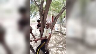Police Officer Beaten And Humiliated By Thugs In Haiti