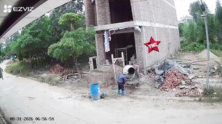 Worker Gets Zapped By Concrete Mixer, Survives