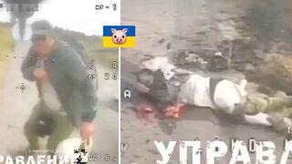 Fat Ukrainian eats a Rusky drone + Aftermath