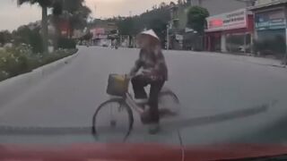 Slow Moving Cyclist Killed By Dashcam Car In Vietnam