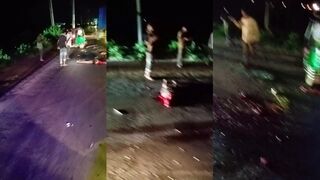 Man split in half in street accident
