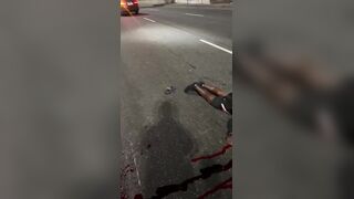 Man Jumped From An Overpass And Speeding Vehicle Finished Him Off