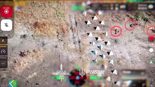 Dozens of dead Russians are lying scattered along the path.
