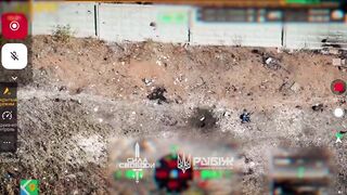 Dozens of dead Russians are lying scattered along the path.