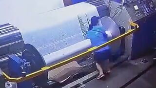 Female Factory Worker Clocks Out Earlier (Classic Video)