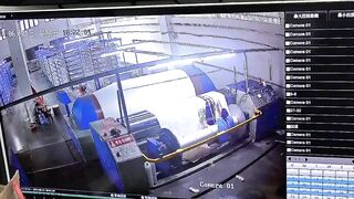Female Factory Worker Clocks Out Earlier (Classic Video)