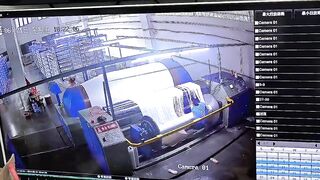Female Factory Worker Clocks Out Earlier (Classic Video)