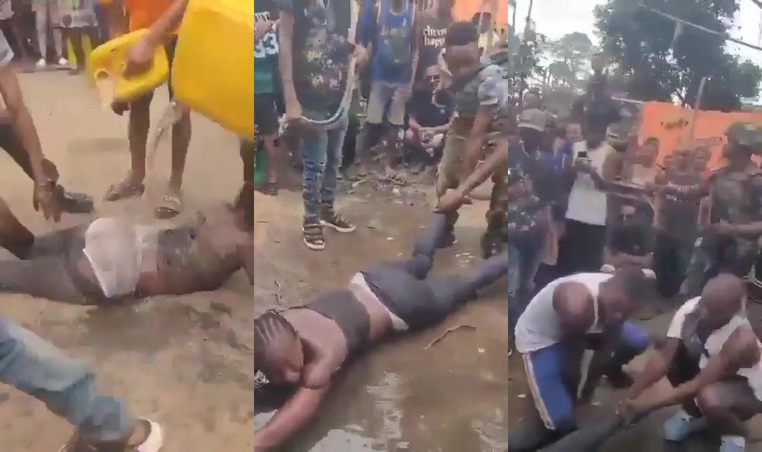 Thief gets wet down before punishment