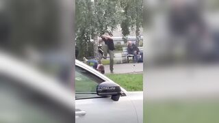 Drunk Man Brutally Beats Random People