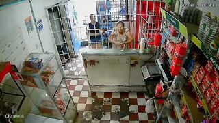 Close-up CCTV hitman kills In Brazil