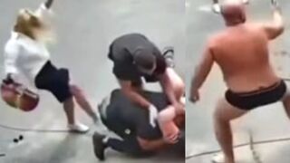 Crazy  Brawl Between Neighbours