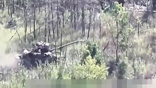 Destroying of a pedoruzzian T-72 tank near Kupyansk