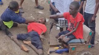 Bystanders Enjoy Fight Of Two Disabled Men