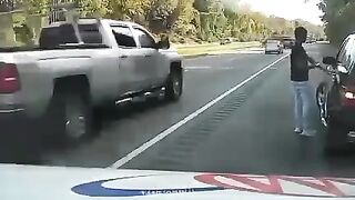 Roadside Service Man Gets Hit By A Speeding Car (Maryland 2021)
