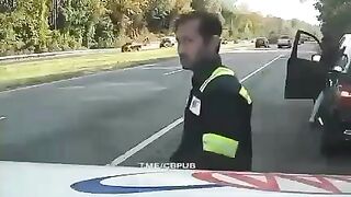 Roadside Service Man Gets Hit By A Speeding Car (Maryland 2021)
