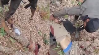 Sicarios Destroy Dead Rival`s Head With A Stone And Attempt To Behead Him With Shovel