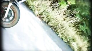 Russian motorcyclist was fined for speeding.