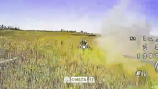 Corpse of ruzzian faggot flies of to 15 meters from a Omega drone.