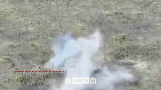 Corpse of ruzzian faggot flies of to 15 meters from a Omega drone.