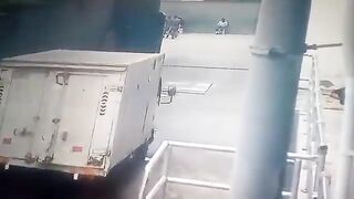 Jaywalker Gets Crushed To Death By Reversing Truck