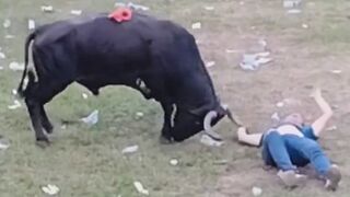 Another Idiot Seriously Gored By Bull In Colombia