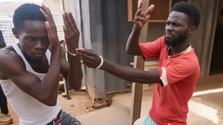Two thieves forced to slap the shit out of each other