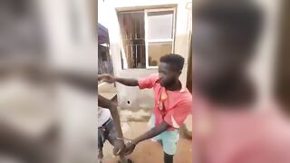 Two thieves forced to slap the shit out of each other