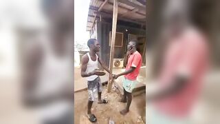 Two thieves forced to slap the shit out of each other
