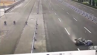 CLASSIC Man Crashes Into A Female Runner On A Highway, Both Injured.