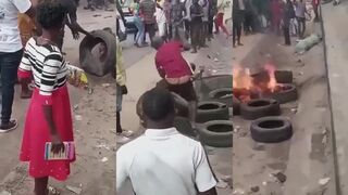 CLASSIC  Black Nigerian Man Dies In The Fire As Punishment