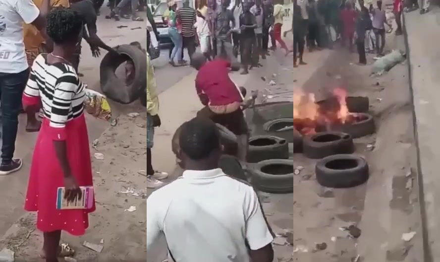 CLASSIC  Black Nigerian Man Dies In The Fire As Punishment