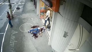 CLASSIC  Man Dies Infront Of Shop After Being Stabbed In The Neck.