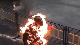 This Man Is Burning Alive By Rapist (Brazil)