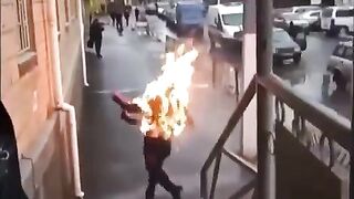This Man Is Burning Alive By Rapist (Brazil)