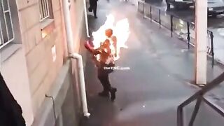 This Man Is Burning Alive By Rapist (Brazil)