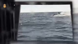 First in history destroying a marine drone by another marine drone