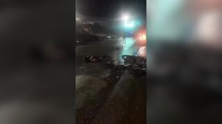 Motorcyclist carrying gasoline  dies in fiery crash