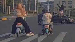 Chick Pays The Price For Running Red Light