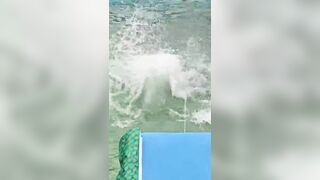 Water Slide Turns Terrifying as Woman Slams Into Water and Loses Consciousness