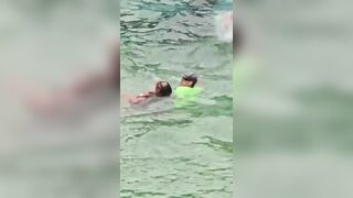 Water Slide Turns Terrifying as Woman Slams Into Water and Loses Consciousness