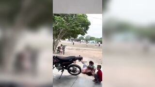 Moment Woman Shot By Stray Bullet When Gunman Opens Fire Killing Four