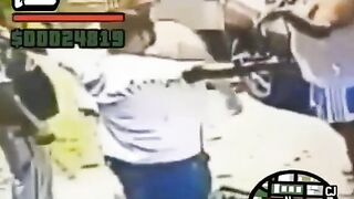 Dumbass Paunchy Guy It's shot in GTA SA style.